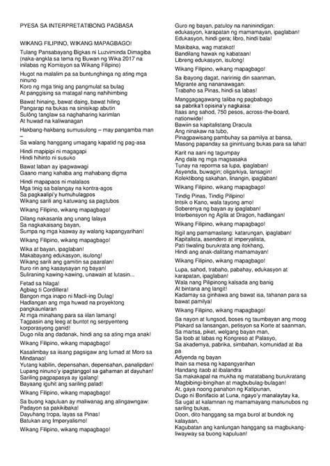 interpretative in Tagalog .
